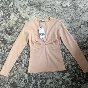 SOLD Zara Women's Pink Long Sleeve Top
